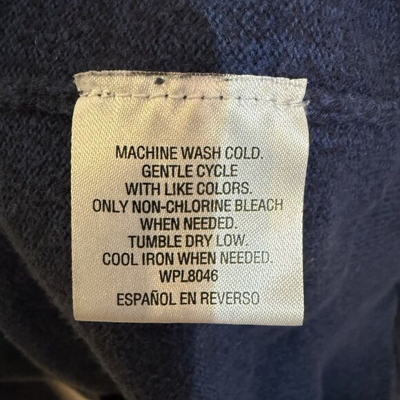 Tasso Elba Sweater Mens‎ M Navy Blue Cozy stretch zip up Please Read - Picture 11 of 11
